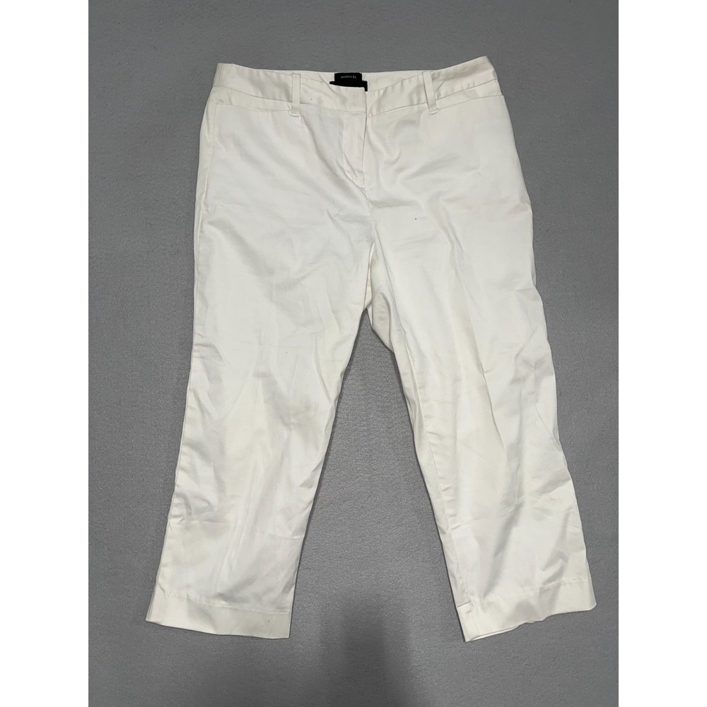 Attention Modern Fit‎ Dress Pants Womens 4 White Cotton Stretch Straight Leg